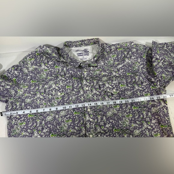 Wrangler 20X Competition Purple Paisley Shirt Mens Size XL Pearl Snap - Picture 11 of 12